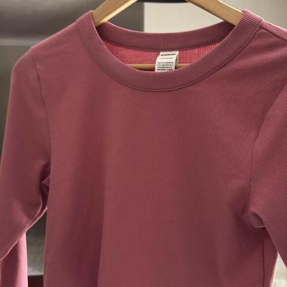 Pink Victoria's Secret Ribbed Long Sleeve Cropped Top - Picture 4 of 8